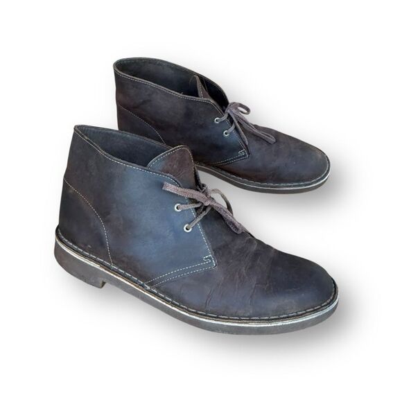 Clarks Bushacre Leather Lace Up Casual Chukka Boots Mens Size 12 Brown 15522 - Picture 6 of 14